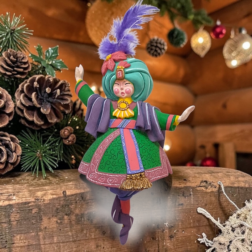 Vtg 90s Dept 56 Nutcracker Suite Oriental Dancer Ornament Hand Painted Rare READ